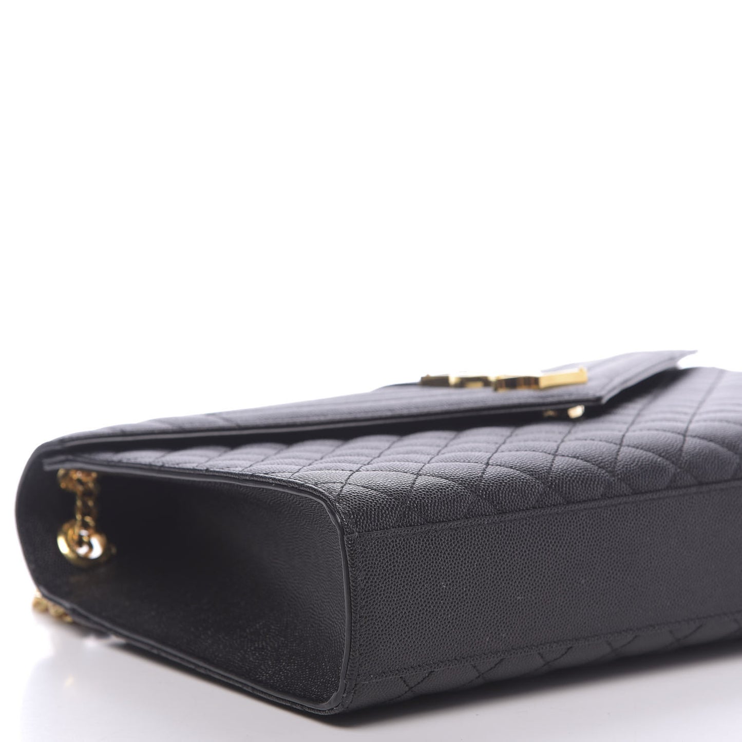 Grain De Poudre Textured Mixed Matelasse Large Triquilt Monogram Satchel Black