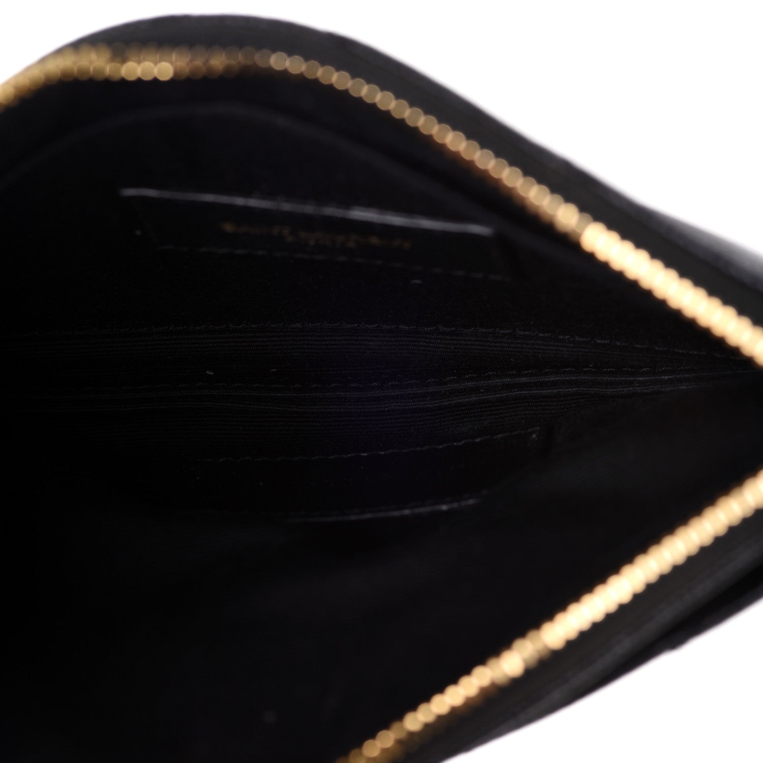 Saint Laurent Grain De Poudre Chevron Monogram Bill Pouch Black 5 of 13