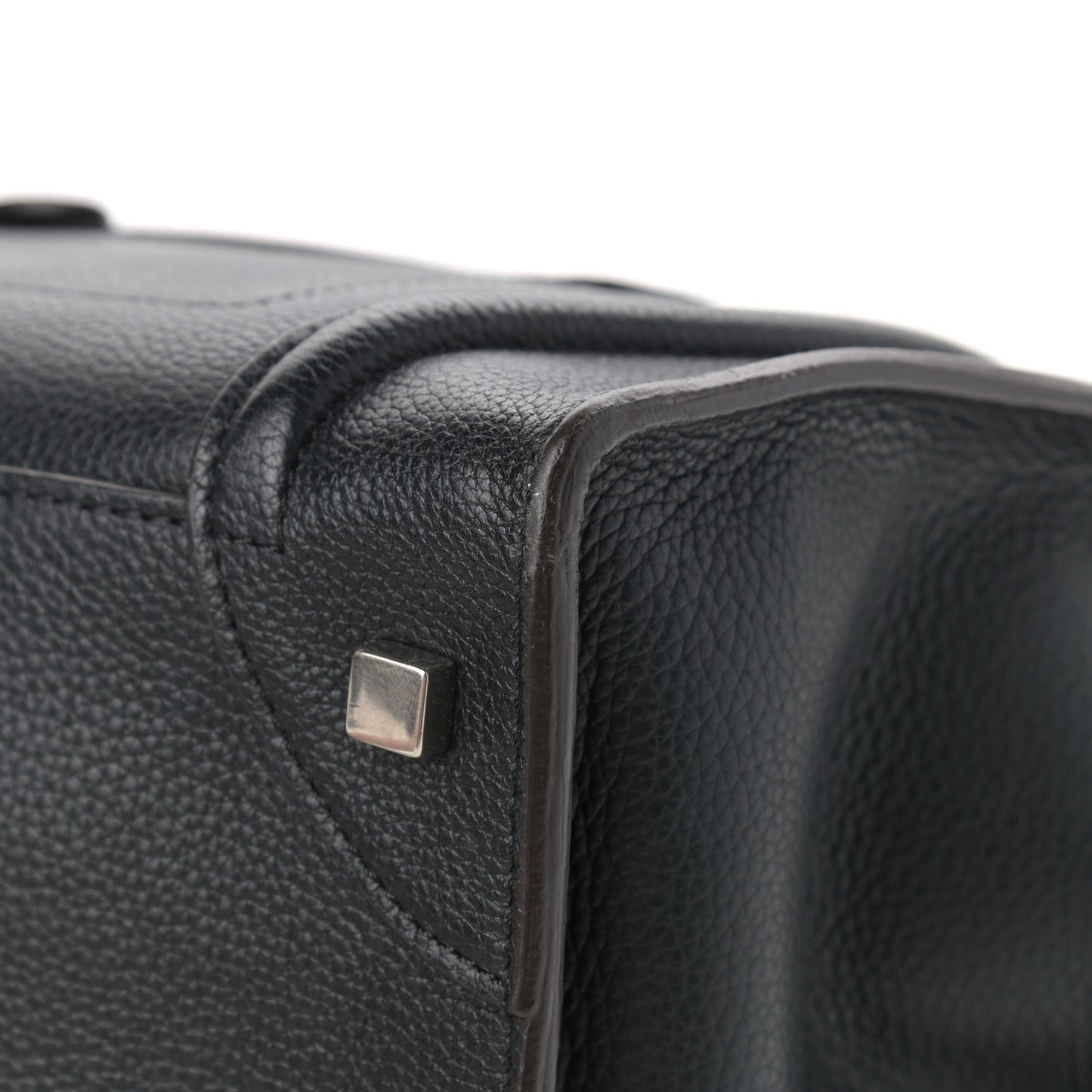 Drummed Calfskin Mini Luggage Black
