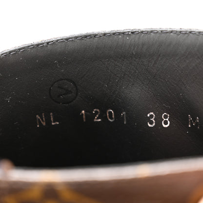 Louis Vuitton Calfskin Monogram Wonderland Flat Ranger Boots 38 Black 8 of 10