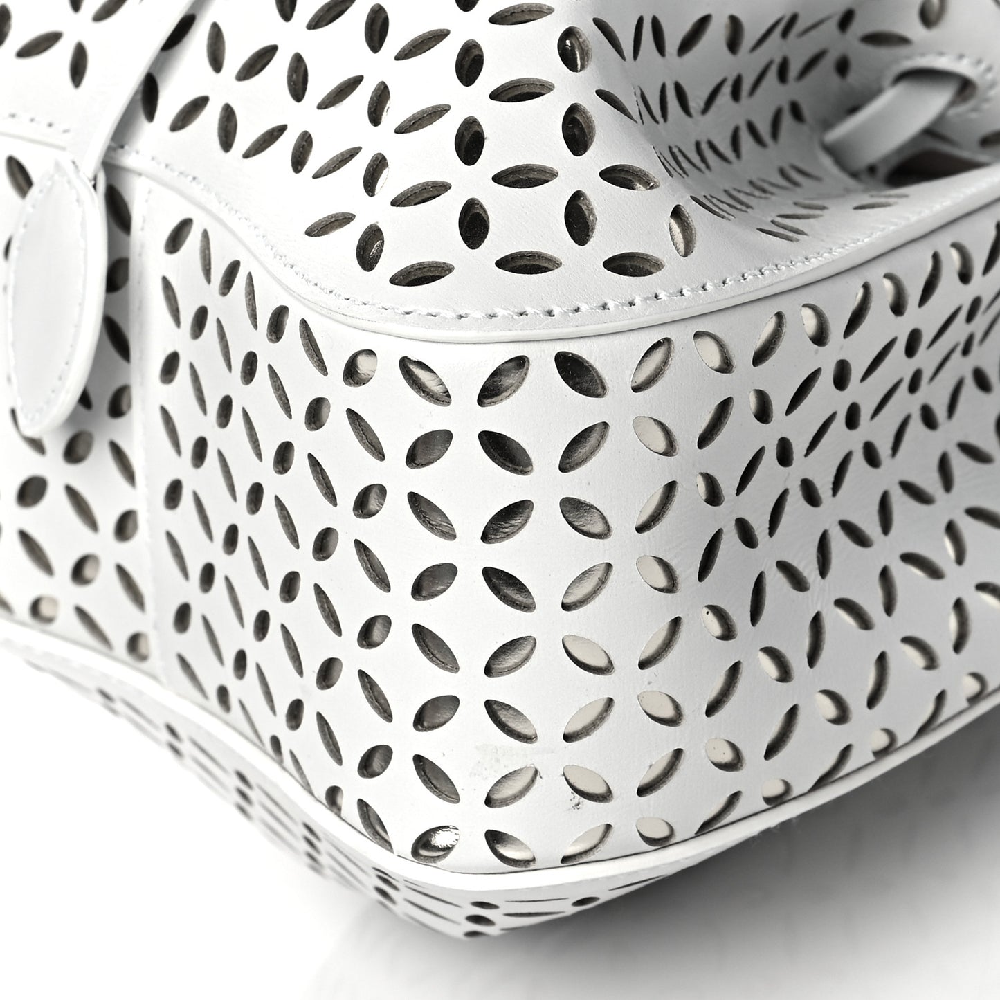 Calfskin Laser Cut Rose-Marie 19 Bag White