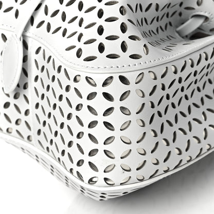 Alaia Calfskin Laser Cut Rose-Marie 19 Bag White 8 of 8