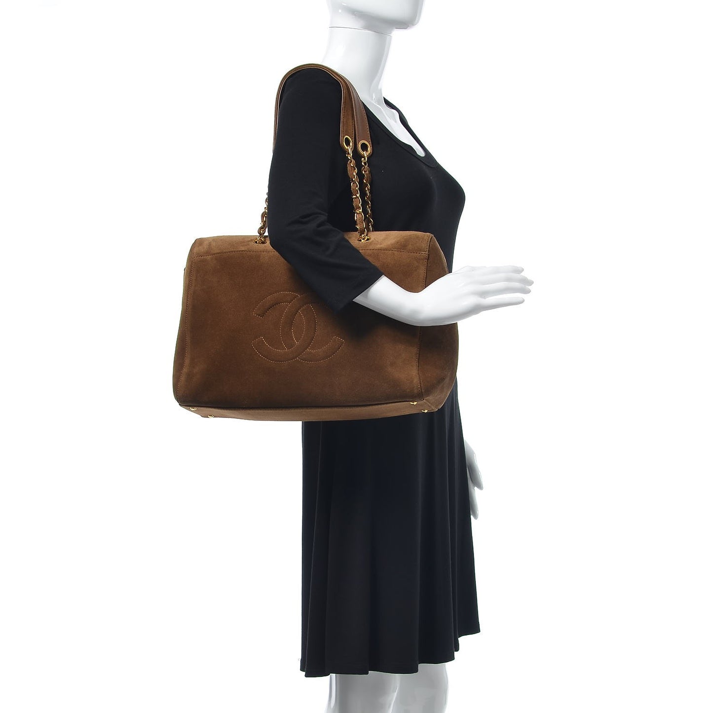 Suede CC Shoulder Bag Brown