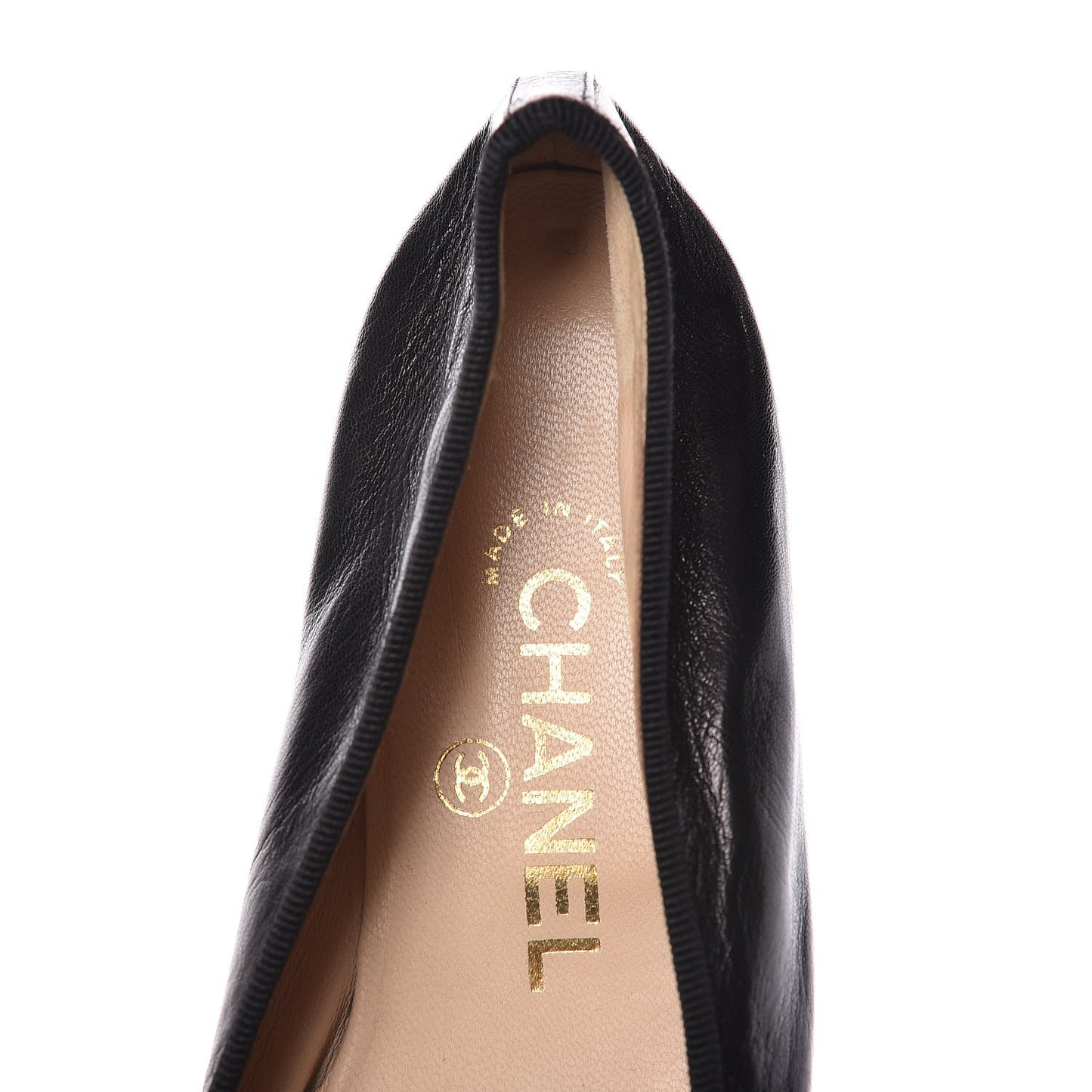 Lambskin Pointed Toe Bow Ballet Flats 37 Black