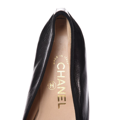 Chanel Lambskin Pointed Toe Bow Ballet Flats 37 Black 9 of 9