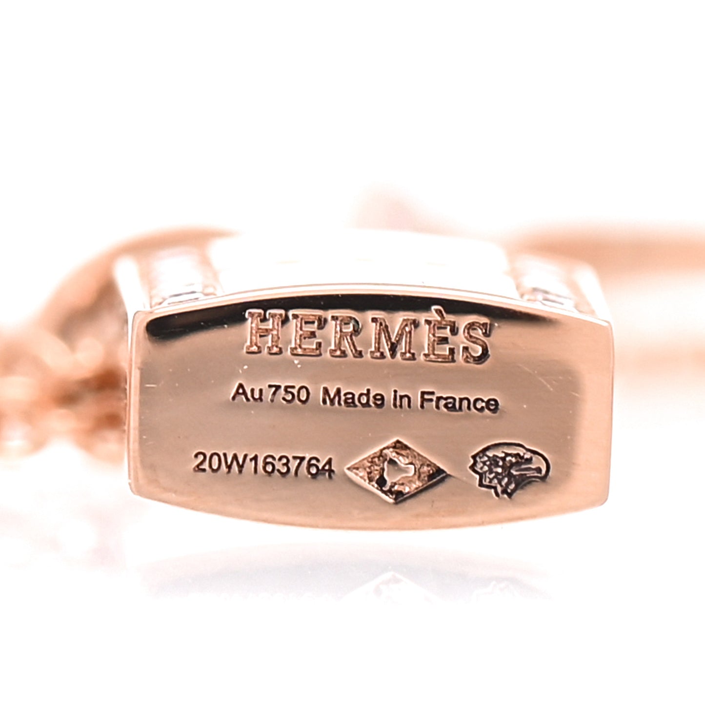 18K Rose Gold Diamond Amulettes Cadenas Pendant Necklace