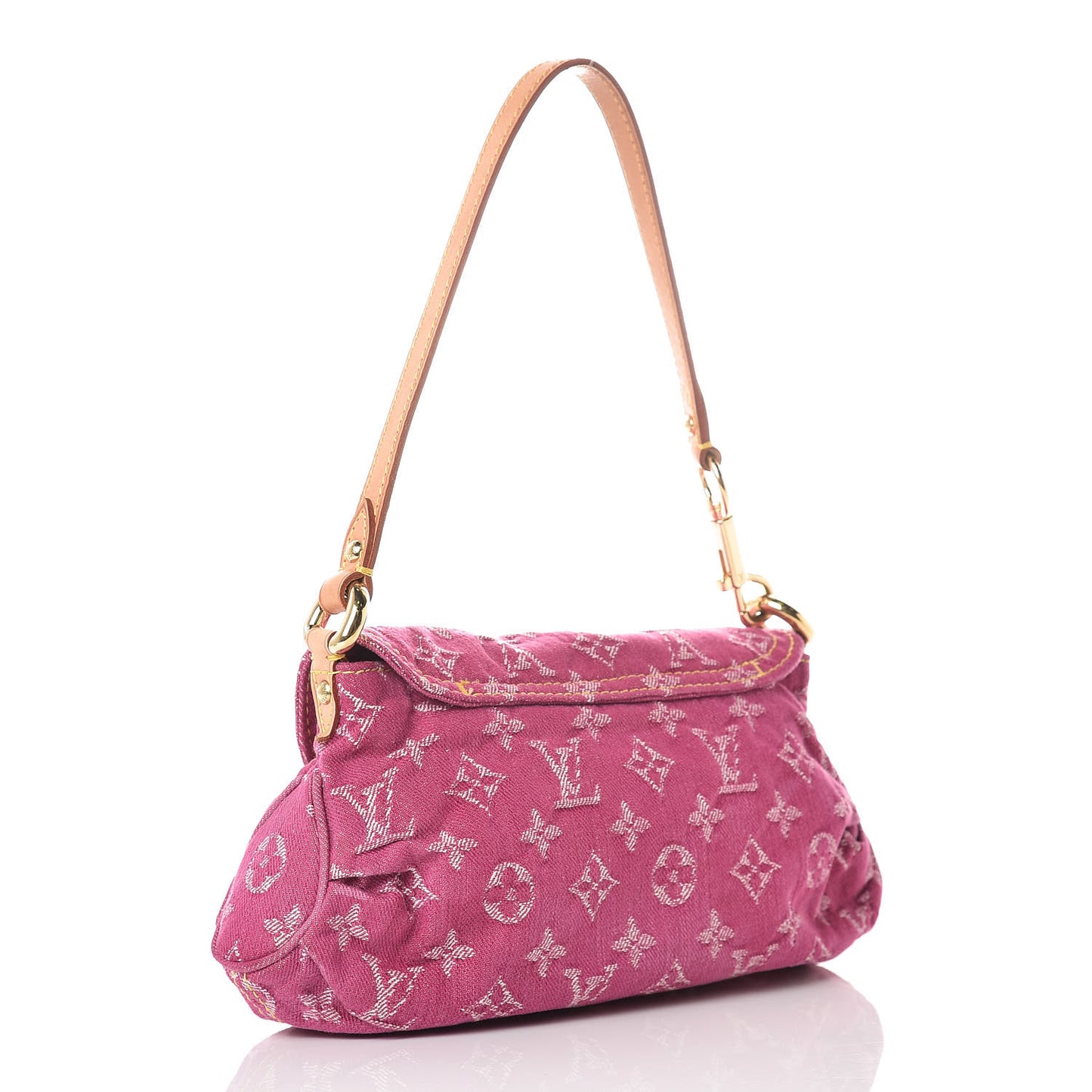 Monogram Denim Mini Pleaty Fuchsia