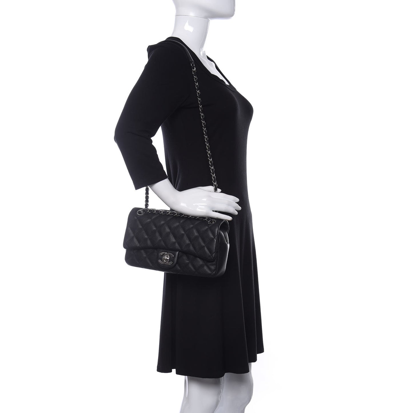 Caviar Quilted Medium Easy Flap Black