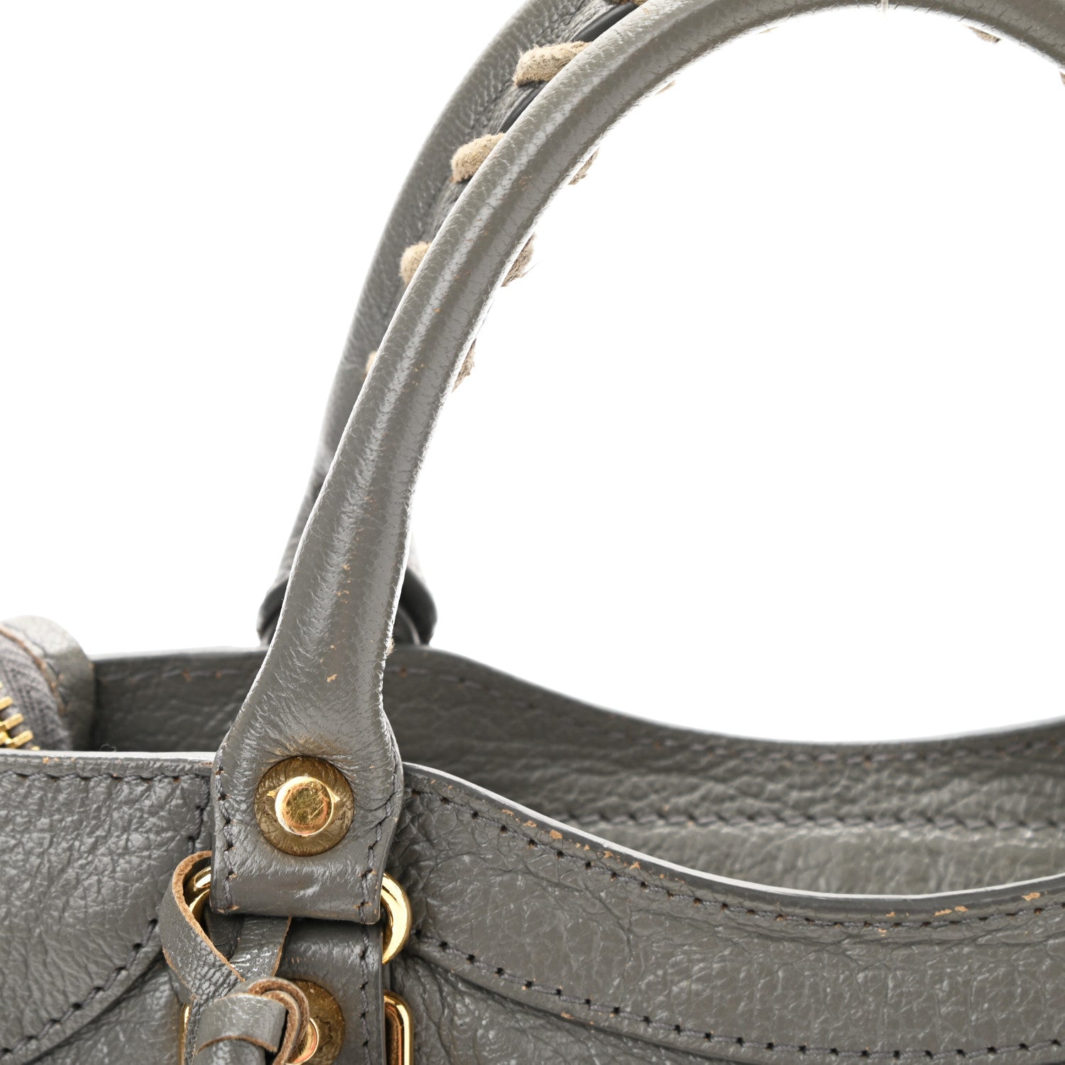 Balenciaga Chevre Gold Metallic Edge Hardware Mini City Gris Acier 12 of 12