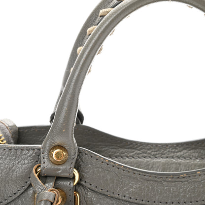 Balenciaga Chevre Gold Metallic Edge Hardware Mini City Gris Acier 12 of 12