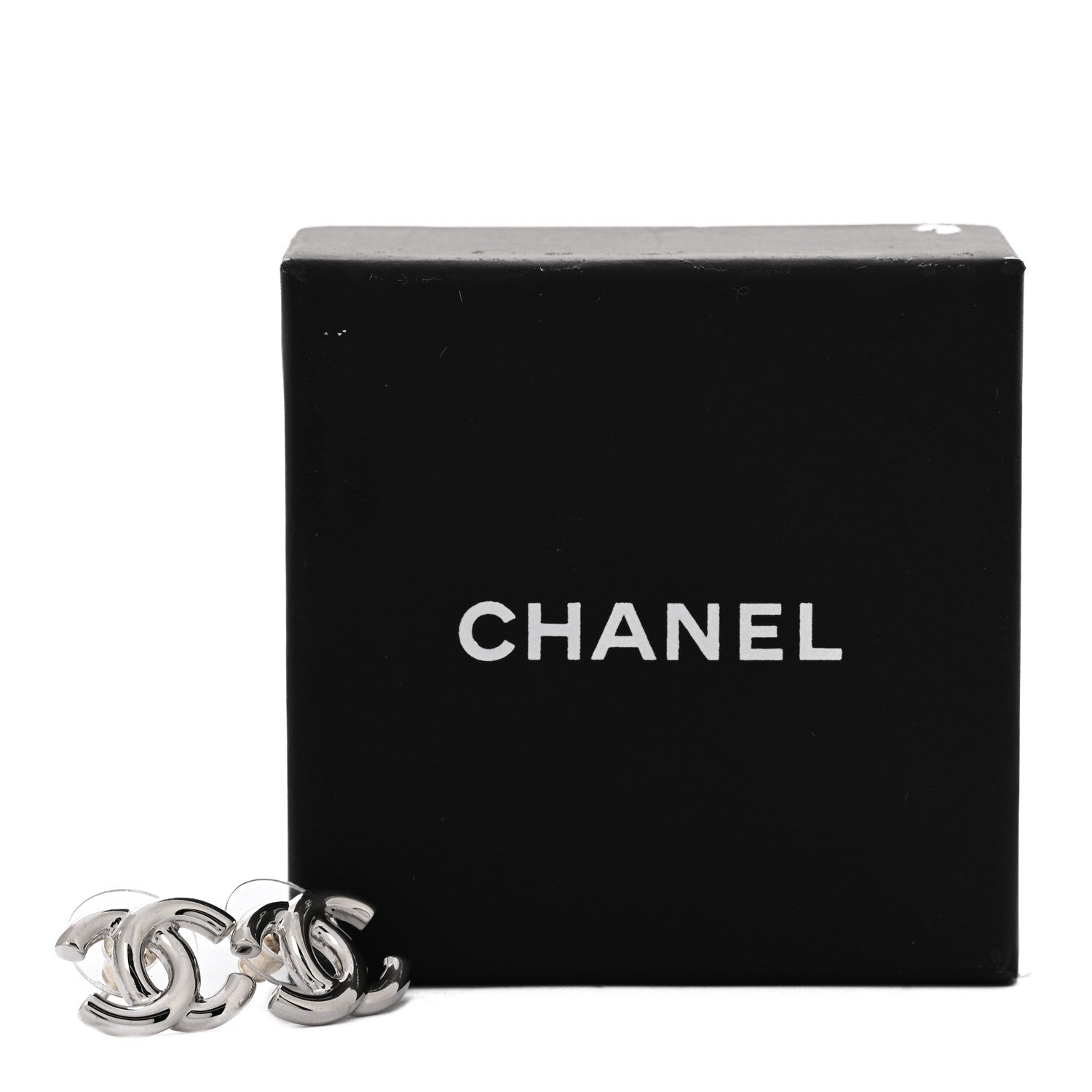 Chanel Metal CC Earrings Silver Silver 5 of 5