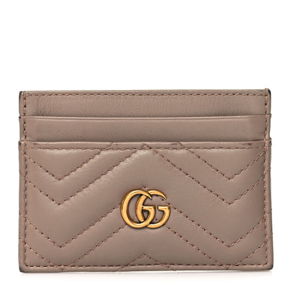 Gucci Calfskin Matelasse GG Marmont Card Holder Porcelain Rose 1 of 12