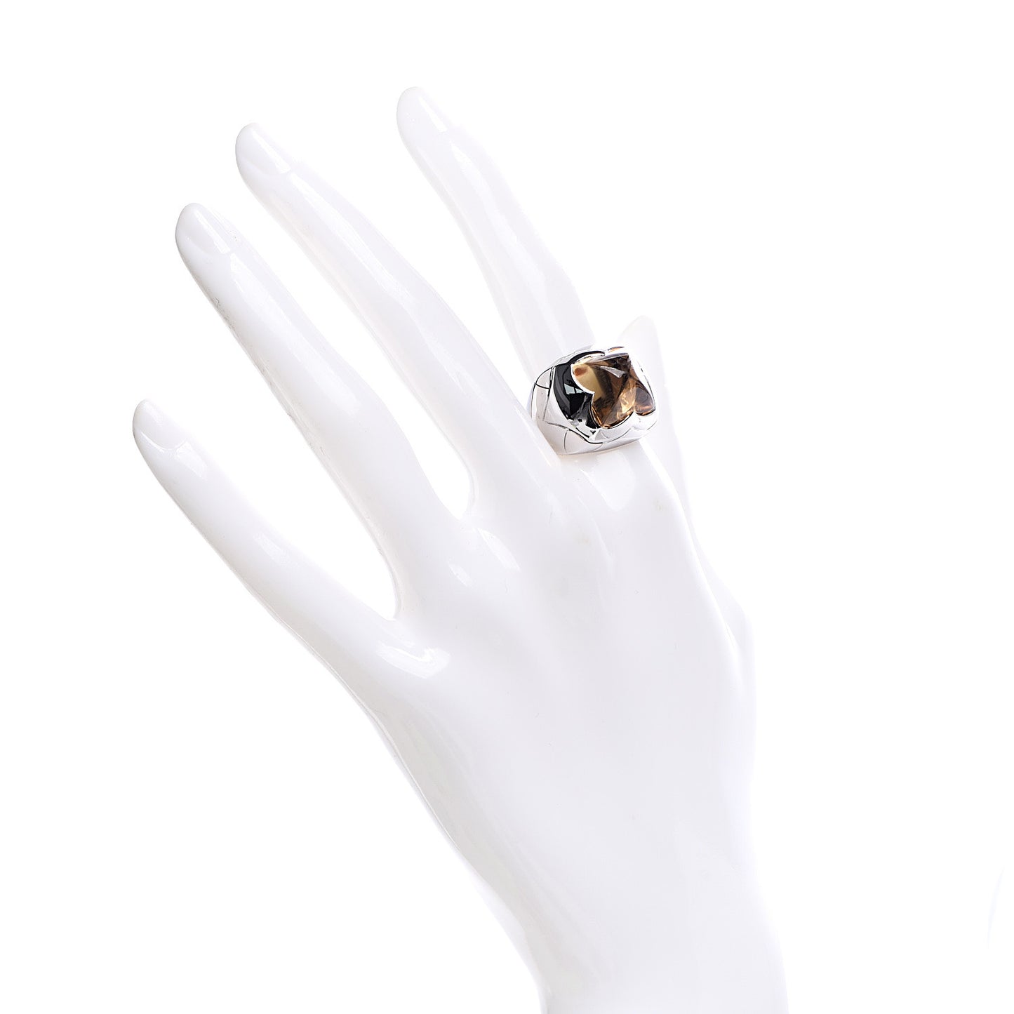 18K White Gold Citrine Ring 53 6.25