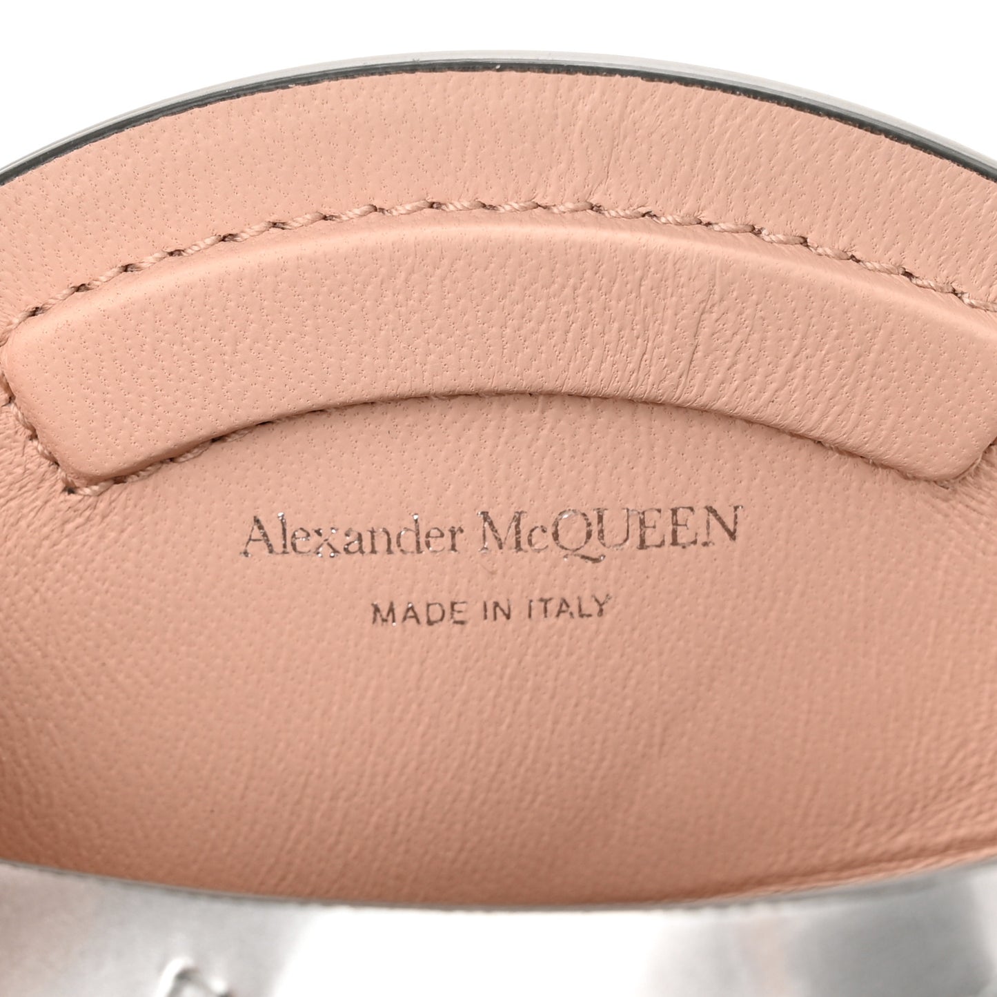 Metallic Calfskin The Curve Mini Shoulder Bag Silver