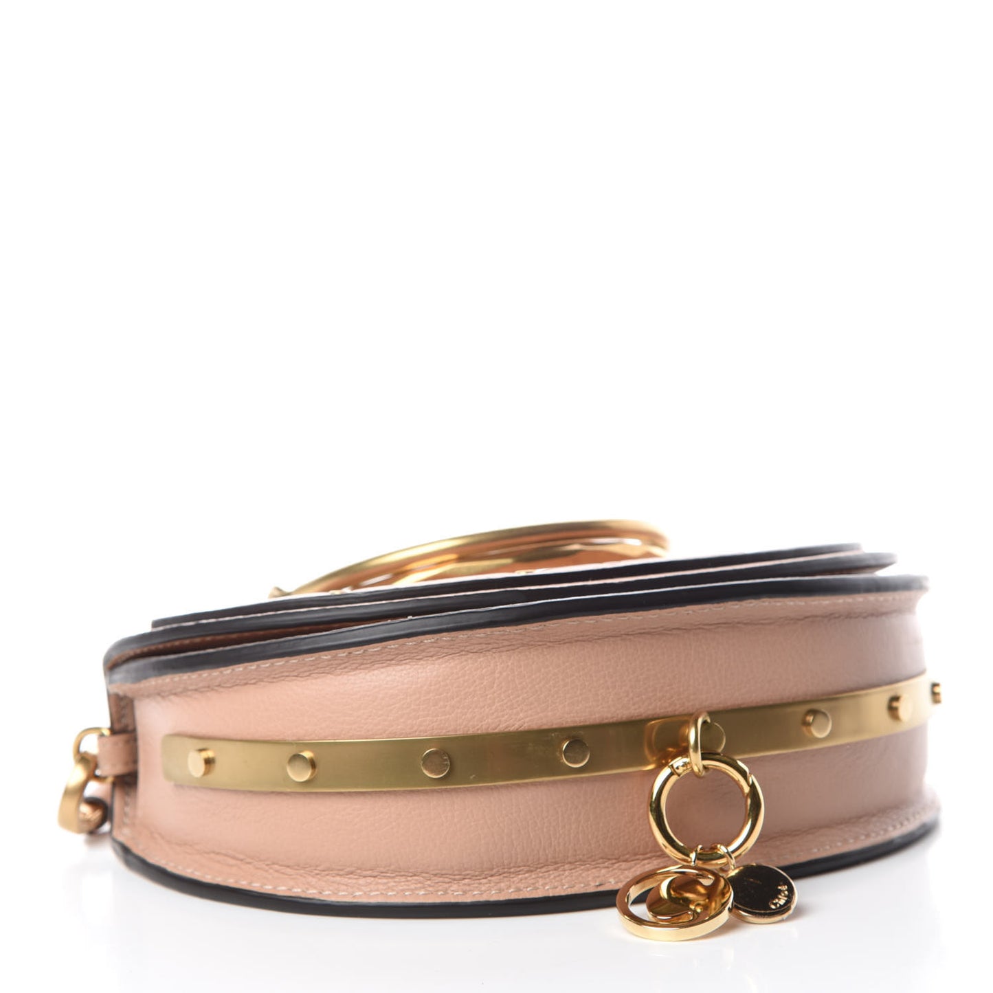 Calfskin Small Nile Bracelet Minaudiere Bag Biscotti Beige