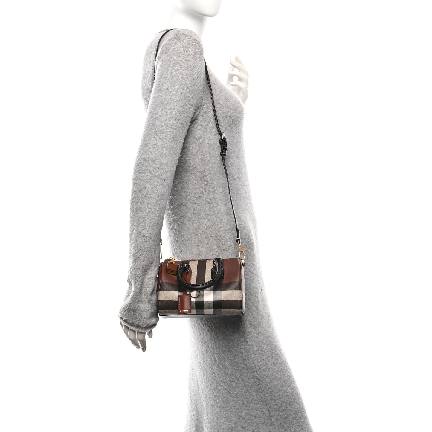 E-canvas Check Mini Bowling Bag Dark Birch Brown