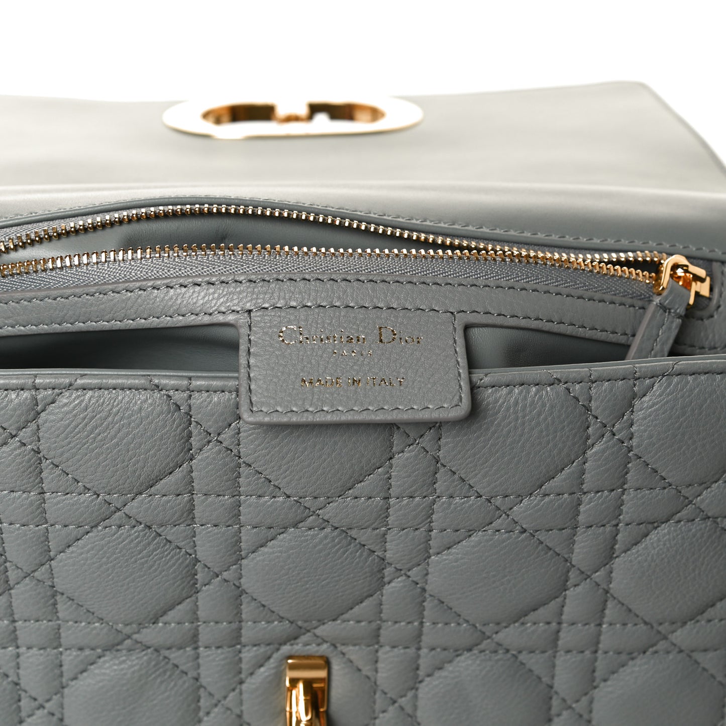 Lambskin Cannage Medium Caro Bag Grey