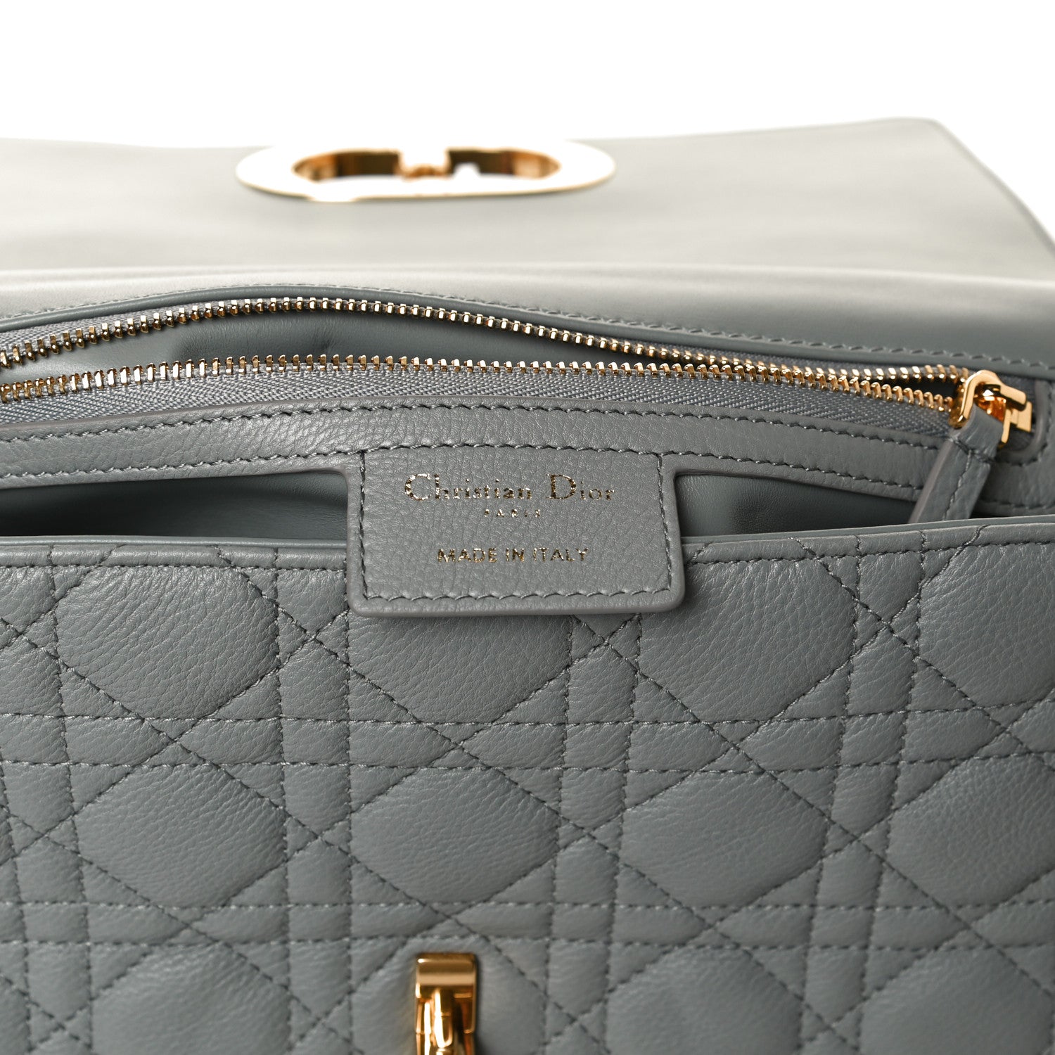 Christian Dior Lambskin Cannage Medium Caro Bag Grey 6 of 16