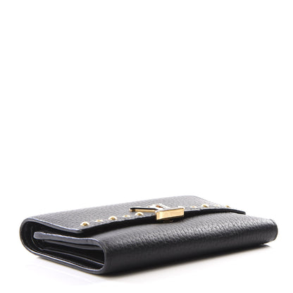 Louis Vuitton Taurillon Capucines Studded Compact Wallet Black 3 of 12