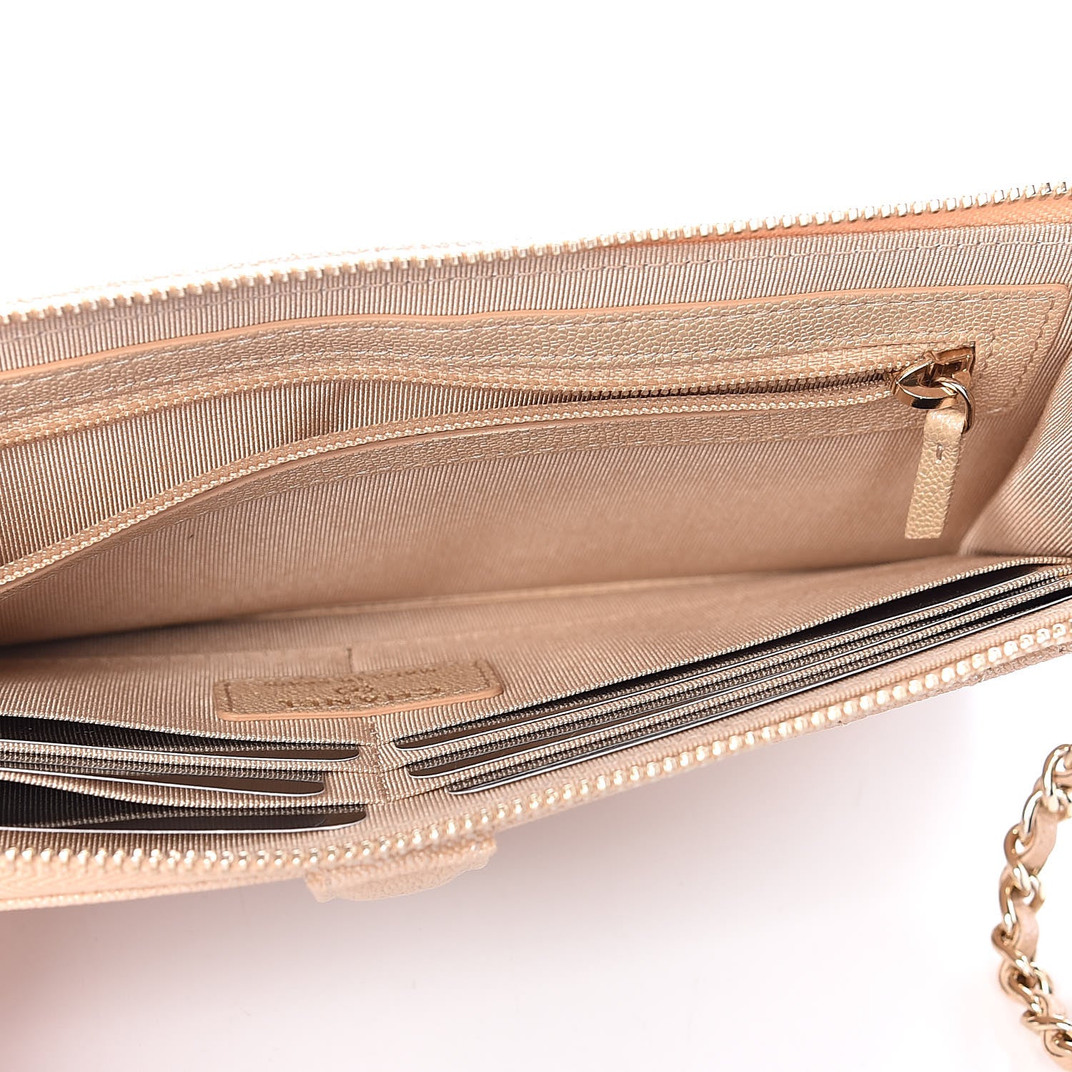 Chanel Iridescent Caviar Quilted Classic Pouch With Handle Beige 5 of 7