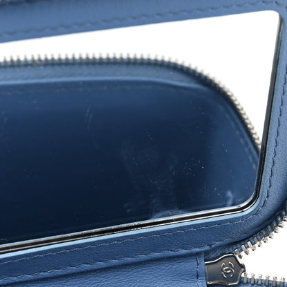 Chanel Denim Quilted Sweetheart Small Vanity Case With Chain Blue 11 of 13