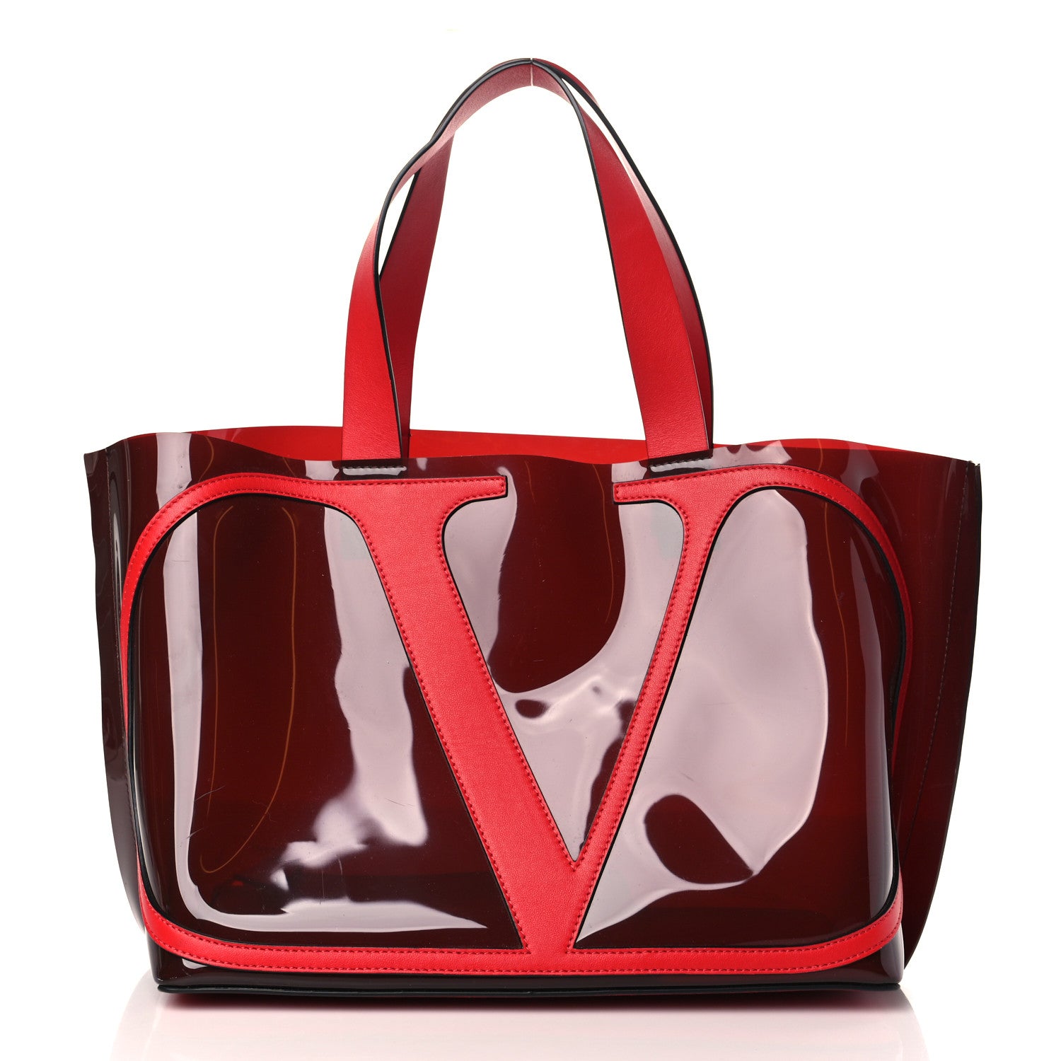 Valentino Garavani PVC Vlogo Small Escape Tote Red 3 of 12