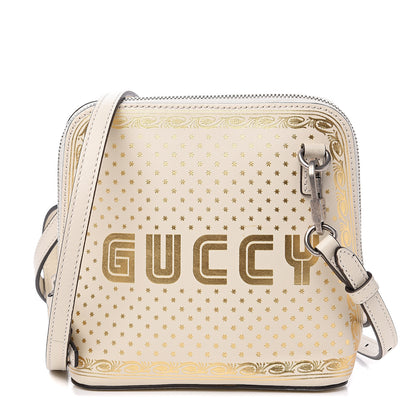 Gucci X SEGA Calfskin GUCCY Stars Mini Dome Shoulder Bag Mystic White Gold 1 of 8