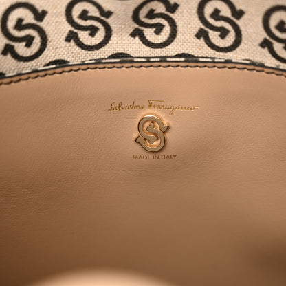 Salvatore Ferragamo Calfskin Gancini Shoulder Bag Beige 7 of 10