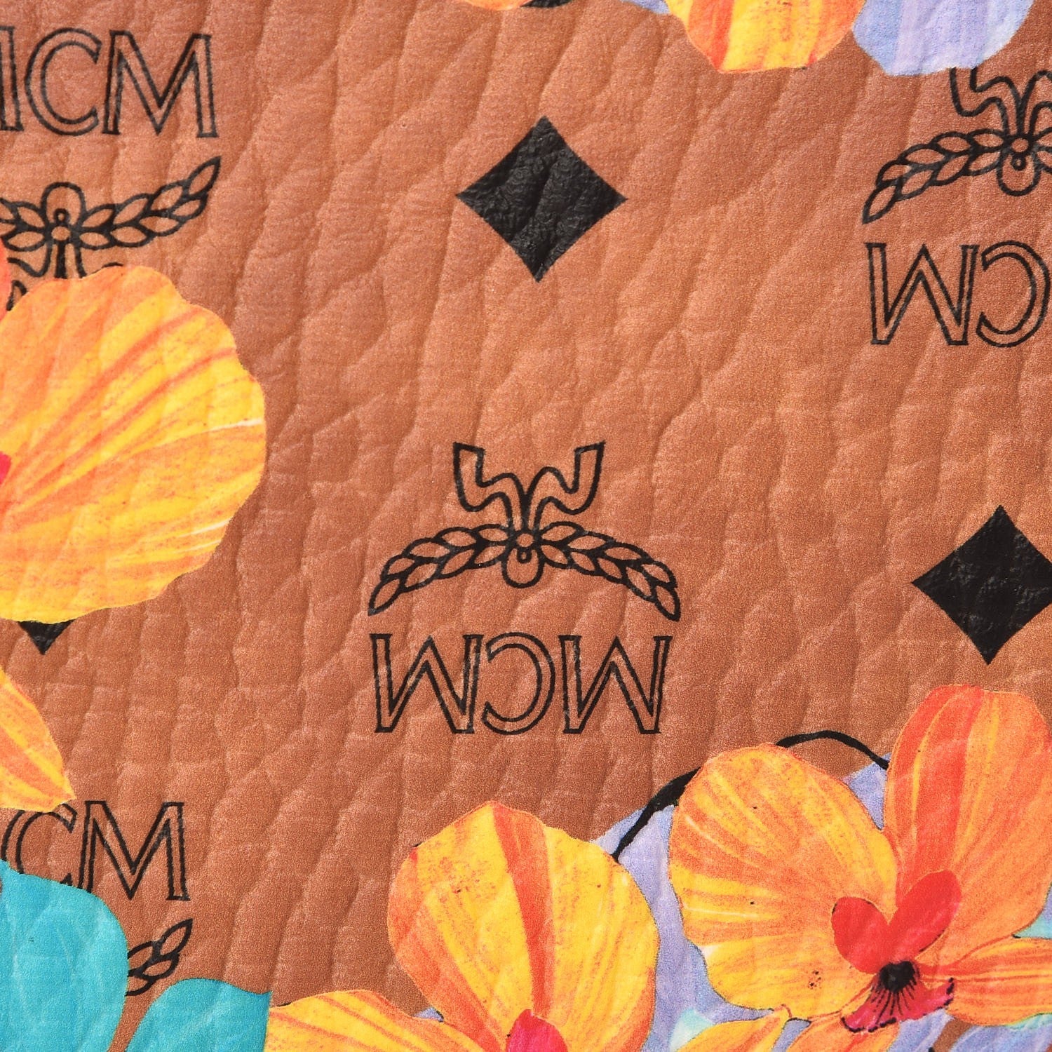 MCM Visetos Medium Anya Essential Flower Print Shopper Tote Cognac 13 of 13