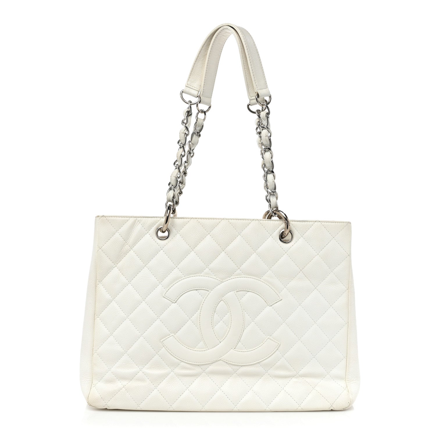 Chanel Caviar Quilted Grand Shopping Tote GST White 1 of 24