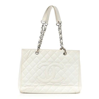 Chanel Caviar Quilted Grand Shopping Tote GST White 1 of 24