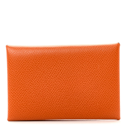 Hermes Epsom Verso Calvi Card Case Orange Céleste 1 of 9