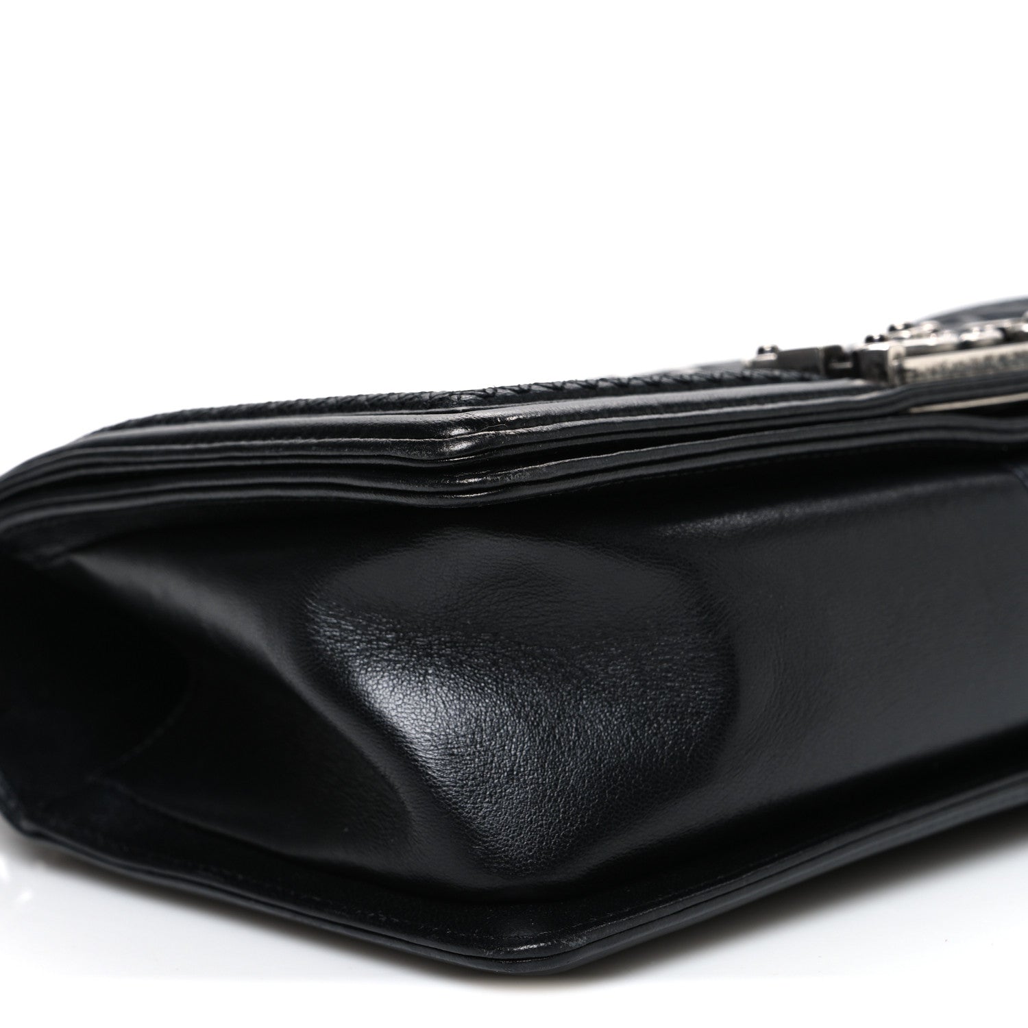 Chanel Lambskin Stitched Medium Boy Flap Black 9 of 10