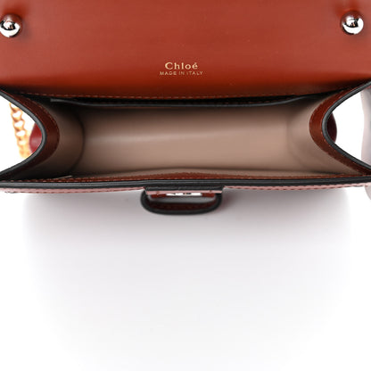 Chloe Shiny Goatskin Calfskin Mini Aby Chain Shoulder Bag Sepia Brown 4 of 4