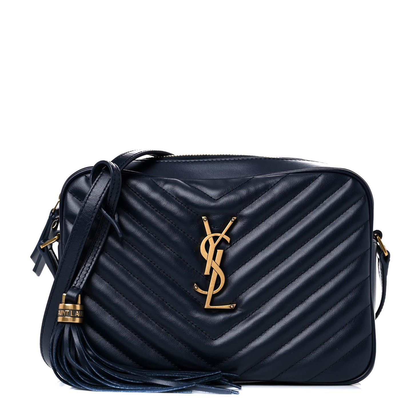 Calfskin Matelasse Monogram Lou Camera Bag Navy