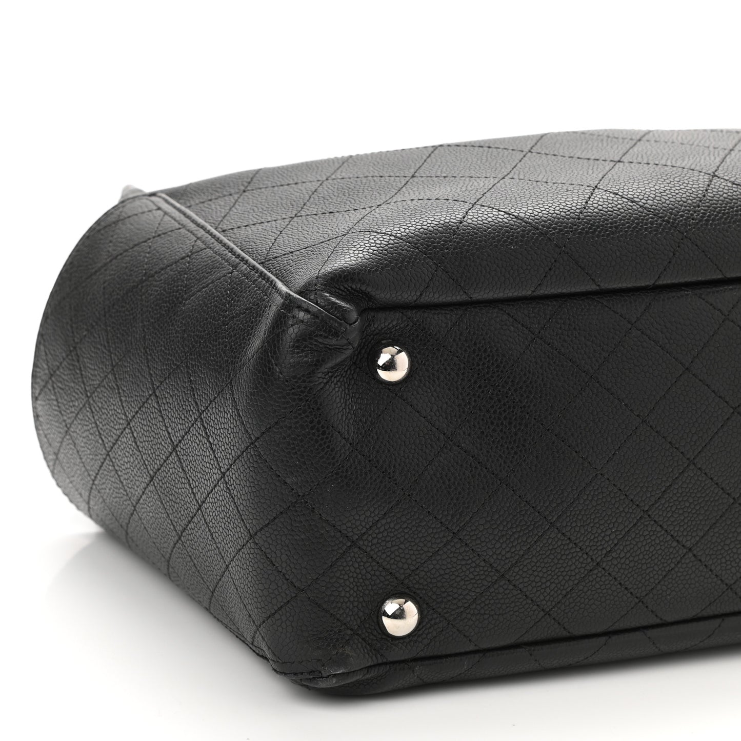Grained Calfskin CC Pocket Tote Black