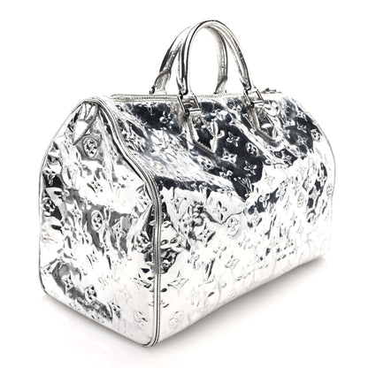 Louis Vuitton Monogram Miroir Speedy 35 Silver 3 of 9