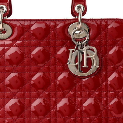 Christian Dior Patent Cannage Large Lady Dior Red 8 of 15