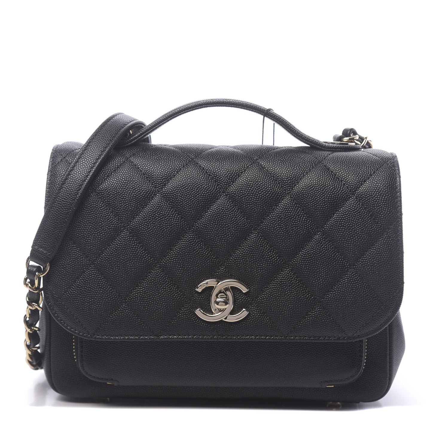 Caviar Quilted Medium Business Affinity Flap Black