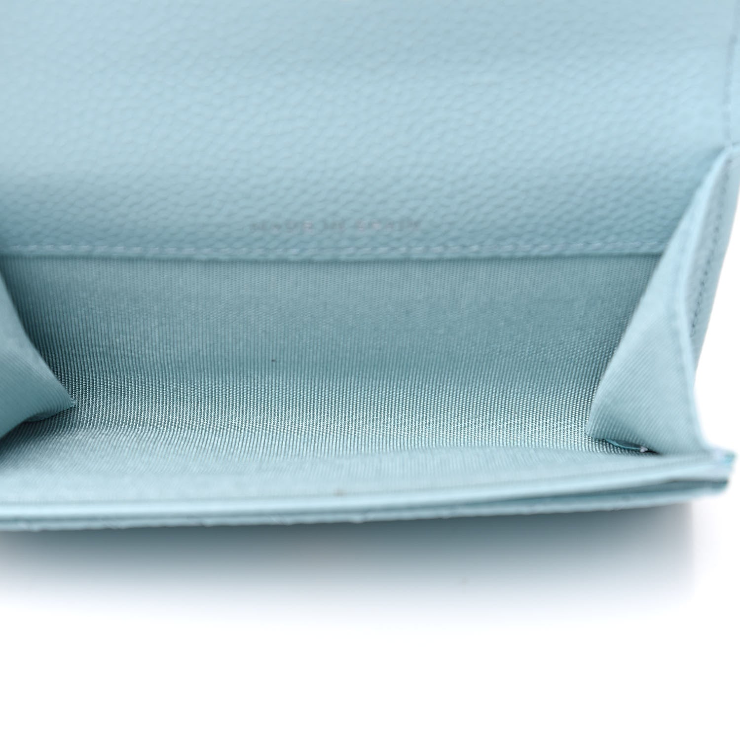 Chanel Caviar Chevron Quilted Boy Card Holder Wallet Light Blue 5 of 9