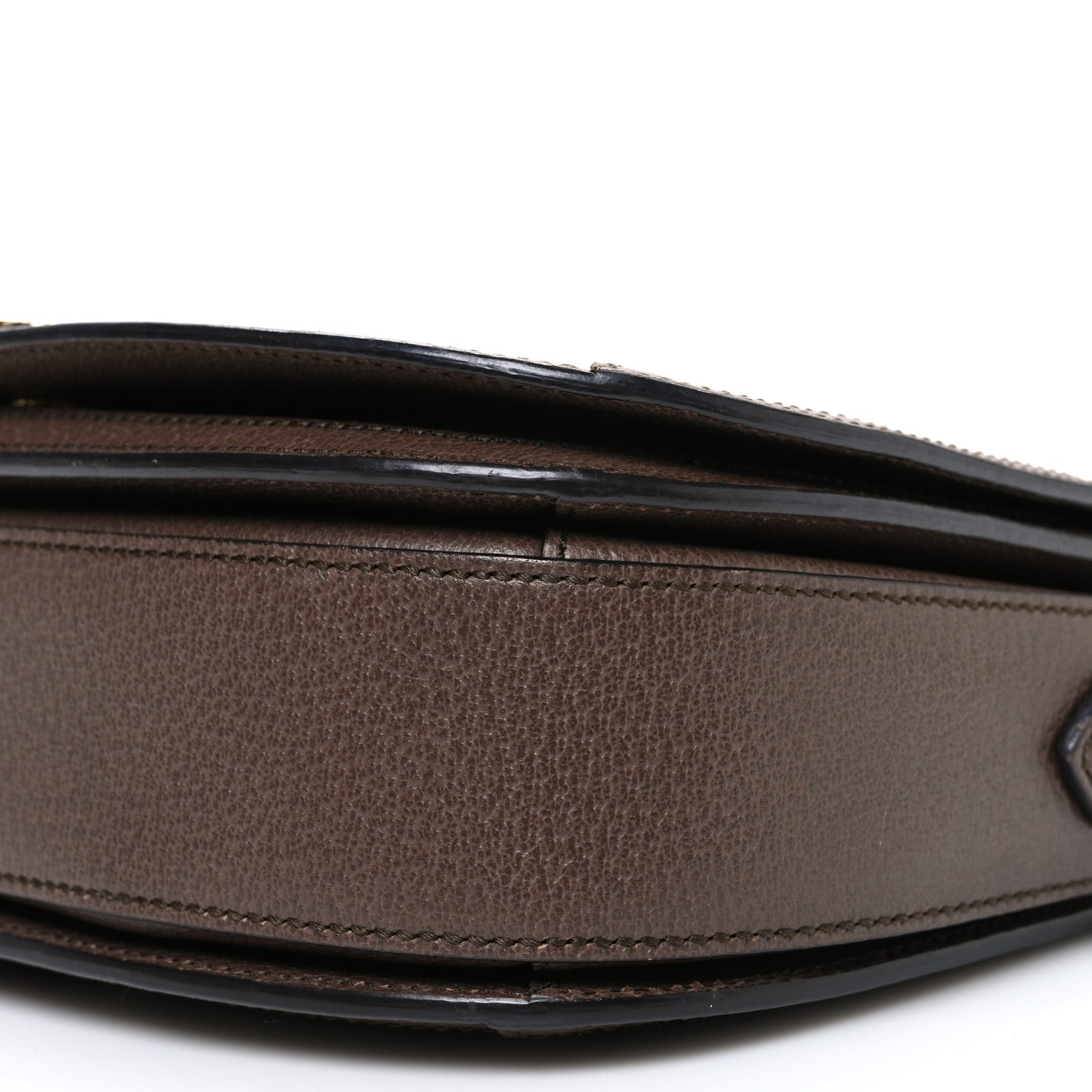 GG Supreme Monogram Web Small Ophidia Flap Messenger Bag Brown