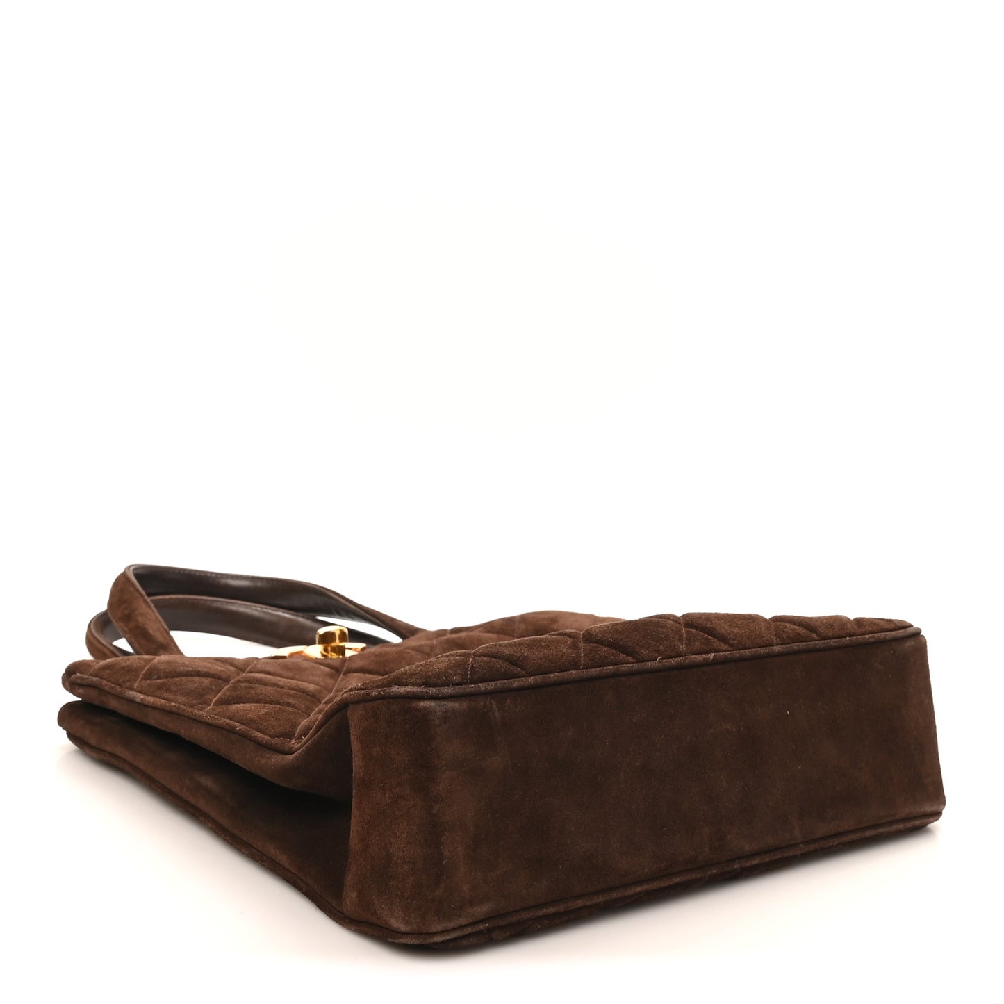 Suede Quilted Tote Brown