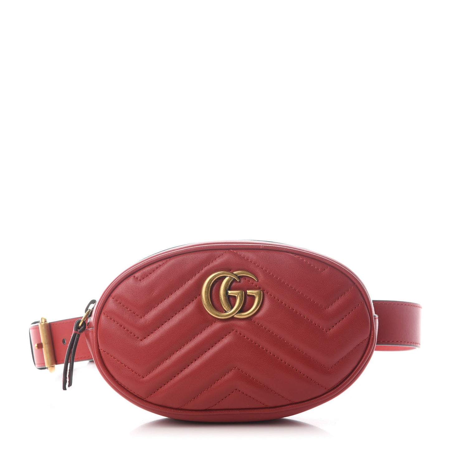 Calfskin Matelasse GG Marmont Belt Bag 85 34 Hibiscus Red