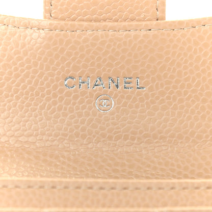 Chanel Caviar Quilted Flap Card Holder Wallet Beige 6 of 9