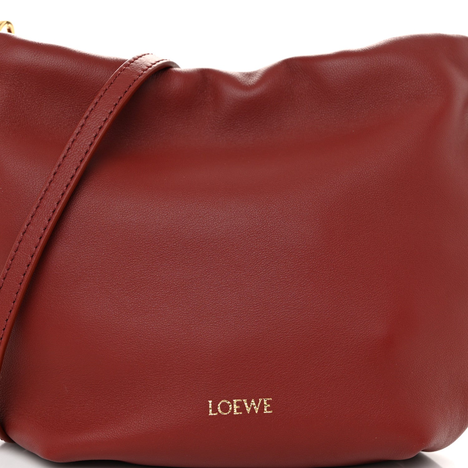 Loewe Mellow Nappa Lambskin Jade Mini Flamenco Knot Clutch Dark Burgundy 8 of 10