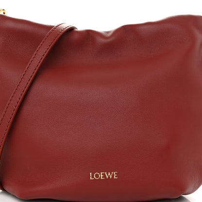 Loewe Mellow Nappa Lambskin Jade Mini Flamenco Knot Clutch Dark Burgundy 8 of 10