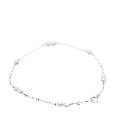 Mikimoto 18K White Gold Akoya Pearl 3.5-4mm Station Bracelet 3 of 5