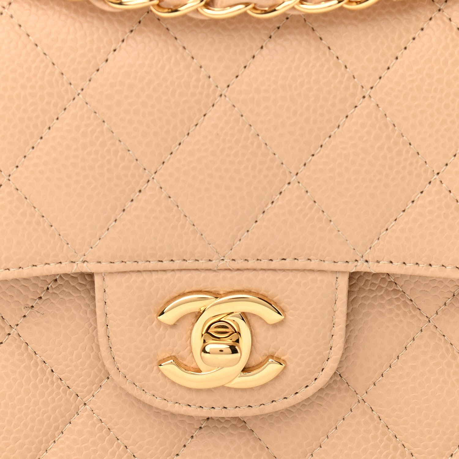 Chanel Caviar Quilted Small Double Flap Beige 8 of 11