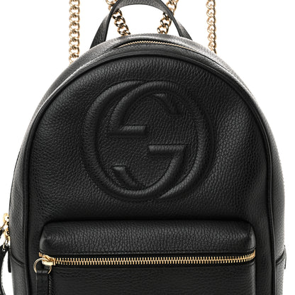 Gucci Pebbled Calfskin Soho Chain Backpack Black 8 of 12