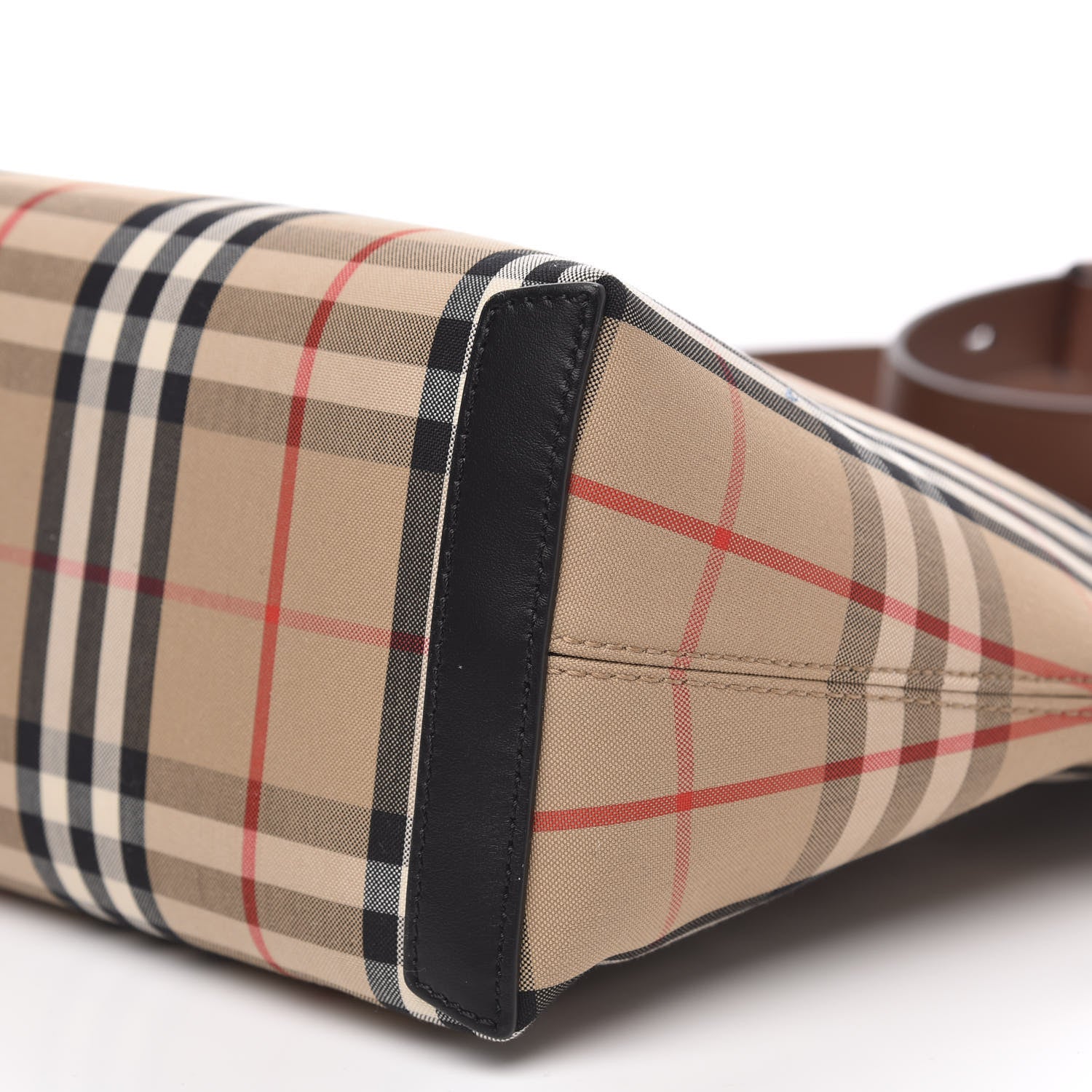 Burberry Calfskin Vintage Check Small Society Top Handle Bag Archive Beige Black 10 of 10